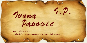 Ivona Papović vizit kartica
